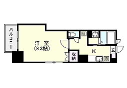 ミア・カーサ 1Kの間取図画像