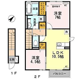 バス 西伊敷七丁目下車 徒歩4分 2階/-