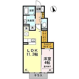 サニーハイツ 1LDKの間取図画像