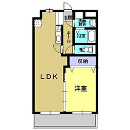 鹿児島市電1系統 甲東中学校前駅 徒歩4分の賃貸マンション 6階1LDKの間取り