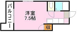 アビターレ新屋敷 ワンルームの間取図画像