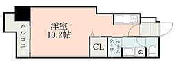 鹿児島市電1系統 騎射場駅 徒歩3分の賃貸マンション 10階ワンルームの間取り