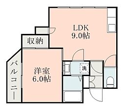 鹿児島市電2系統 都通駅 徒歩9分の賃貸マンション 2階1DKの間取り