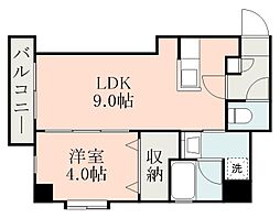 鹿児島市電1系統 騎射場駅 徒歩3分の賃貸マンション 5階1LDKの間取り