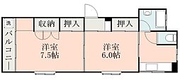 プランドール ワンルームの間取図画像