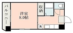 ステップイン金満 1Kの間取図画像
