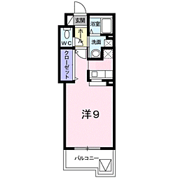 JR指宿枕崎線 谷山駅 徒歩4分の賃貸マンション 8階ワンルームの間取り