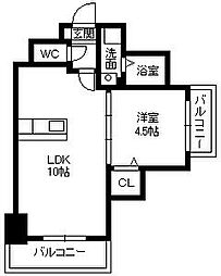 鹿児島市電2系統 加治屋町駅 千石馬場下車 徒歩4分の賃貸マンション 4階1LDKの間取り