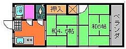 コーポ迫 2Kの間取図画像