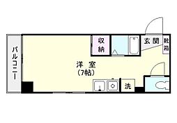 アップルコート紫原4 ワンルームの間取図画像