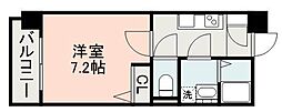 鹿児島市電2系統 高見馬場駅 加治屋町下車 徒歩3分の賃貸マンション 2階1Kの間取り