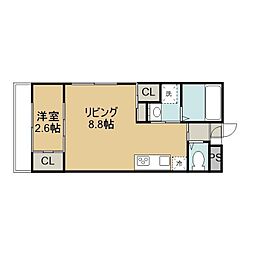 JR指宿枕崎線 谷山駅 徒歩8分の賃貸マンション 1階1LDKの間取り
