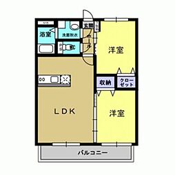 IRIS2番館 2LDKの間取図画像