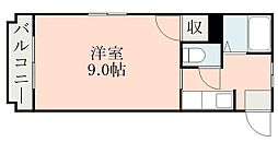 レインボー薬師 1Kの間取図画像