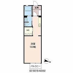 メゾン・パリス坂之上 ワンルームの間取図画像