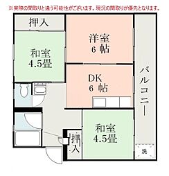 サンライズ谷山 3DKの間取図画像