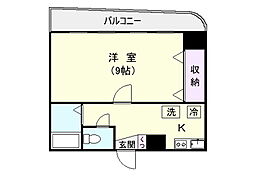 アーバンライフ東邦1 1Kの間取図画像