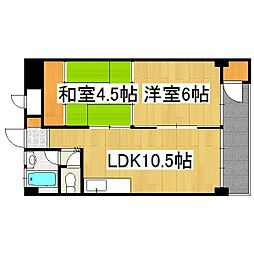 サンバード明和ビル 2LDKの間取図画像