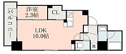 フロンティア加治屋 ワンルームの間取図画像