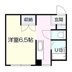 ハイツ・ユニバーシティ ワンルームの間取図画像