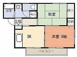 メルヘンハイツ 2DKの間取図画像