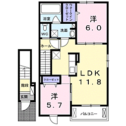 JR鹿児島本線 鹿児島駅 バス18分 吉野中学校前下車 徒歩10分 2階/-