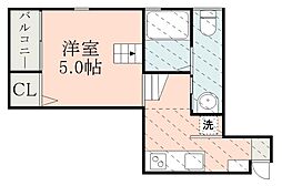 カリーノ薬師 1Kの間取図画像
