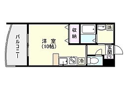 エヴォルート錦江 ワンルームの間取図画像