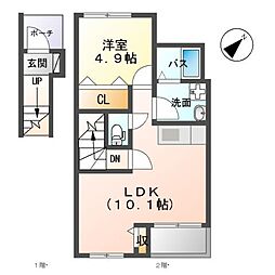 パートリア'15 1LDKの間取図画像