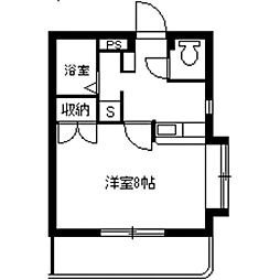 セレブ城西 1Kの間取図画像