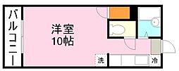 アビターレ新屋敷 ワンルームの間取図画像