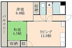 森園ハイツ 2LDKの間取図画像