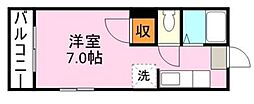 アビターレ新屋敷 ワンルームの間取図画像