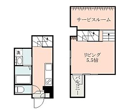 グランディール鹿大前 1Kの間取図画像