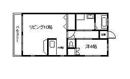 ラッフルズ坂元 1LDKの間取図画像