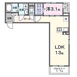 グレイスフル9 1LDKの間取図画像