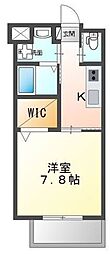 桜花ハイツ 1Kの間取図画像