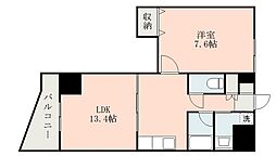 エクセラントメゾン与次郎 1LDKの間取図画像
