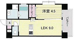 サンハイツ中洲通り 1LDKの間取図画像