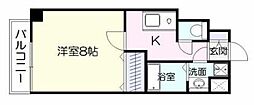 インプレイス中央 1Kの間取図画像