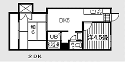 サンハイツ新栄 2DKの間取図画像