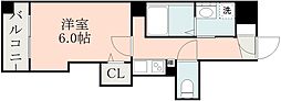 S-RESIDENCE鴨池PRIMO 1Kの間取図画像
