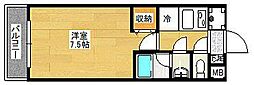ラ・フォート下荒田 1Kの間取図画像