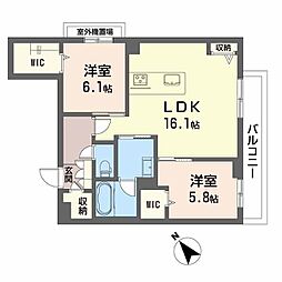 Refiant東谷山 2LDKの間取図画像