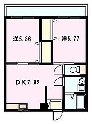 U&D桜ヶ丘 2DKの間取図画像