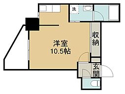 コンフォーザ下荒田 ワンルームの間取図画像
