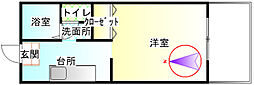 ビーラインK 1Kの間取図画像