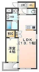 桜花ハイツ 1LDKの間取図画像