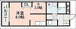 N'Sグランデール ワンルームの間取図画像