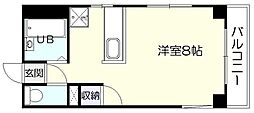 オークビラ上之園 ワンルームの間取図画像